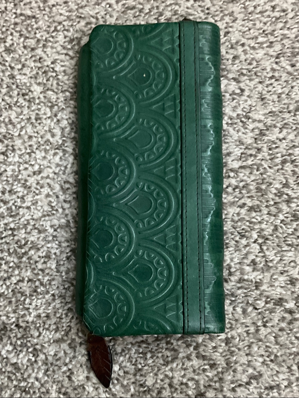 Lucky Brand Green Embossed Leather Wallet